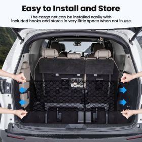 Trunk Cargo Net for Toyota Sienna 2021-2024 2025 Accessories Envelope Style Mesh Trunk Net Organizer and Storage Stretchable Adjustable Elastic N